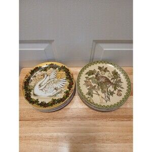 Pottery Barn Twelve 12 Days of Christmas Salad Plates Unique No Box/Tin